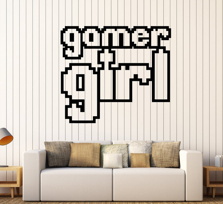 Виниловые наклейки на стену с логотипом Gamer Girl Видеоигры Наклейки (2125ig)