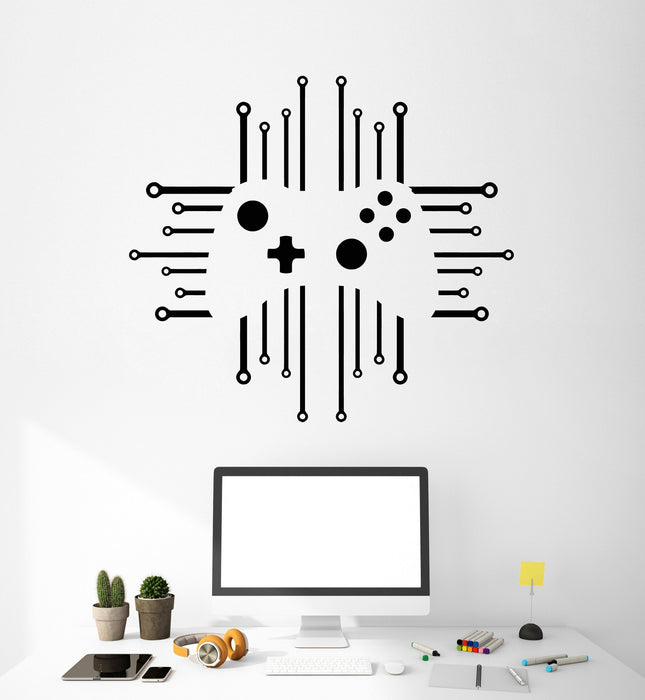 Виниловые наклейки на стену для геймерской комнаты с джойстиком (2910ig)
