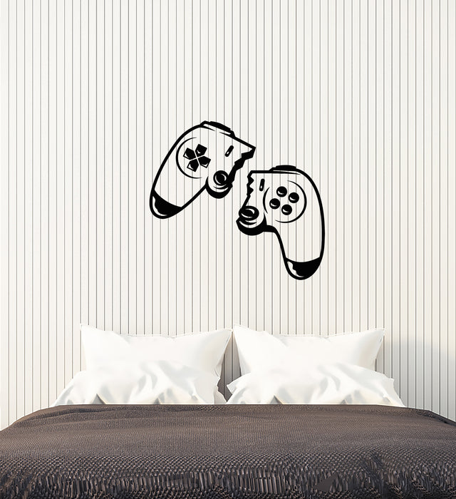 Vinyl Wall Decal Gamer Joystick Video Game Player Stickers (3790ig)