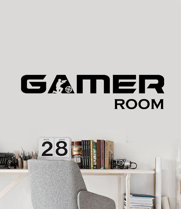 Vinyl Wall Decal Gamer Room Logo Video Game Soldier Stickers (3426ig)