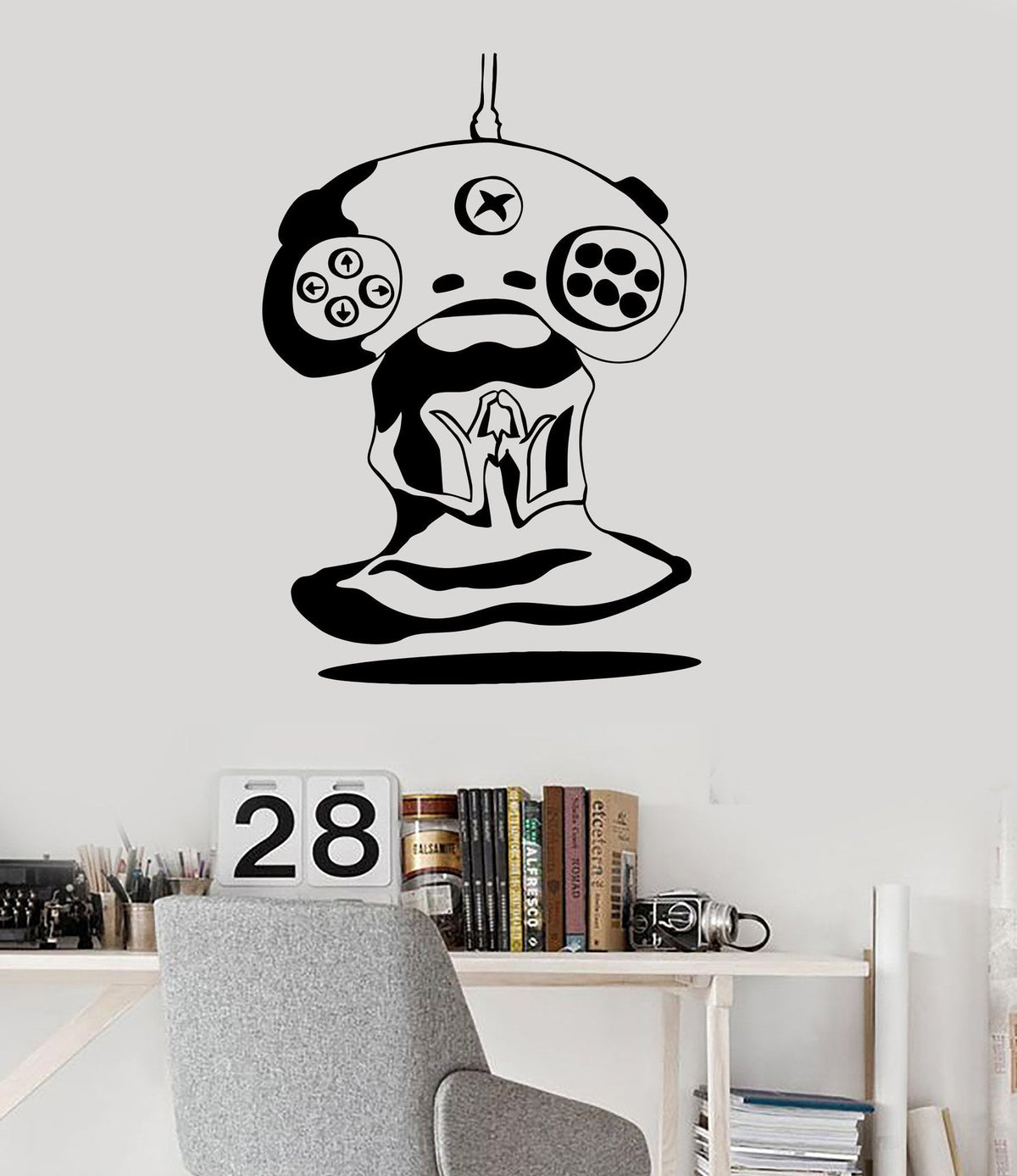 Vinyl Wall Decal Gamer Meditation Alien Joystick Video Game Stickers U