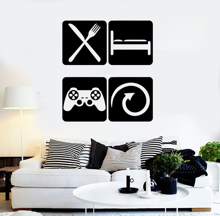 Vinyl Wall Decal Gaming Lifestyle Video Game Teen Room Stickers Unique Gift (ig3969)