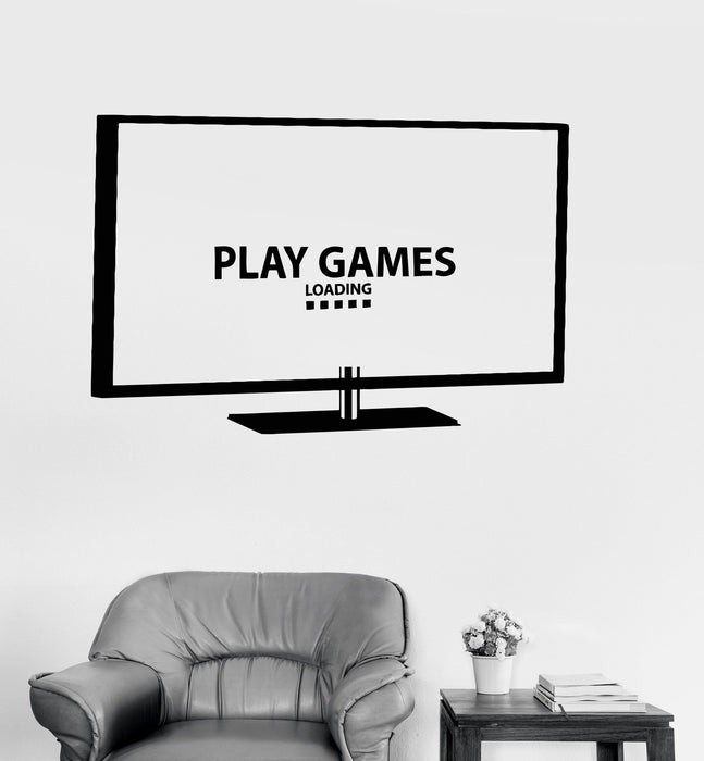 Vinyl Wall Decal Monitor TV Play Video Games Gaming Stickers Unique Gift (ig3972)