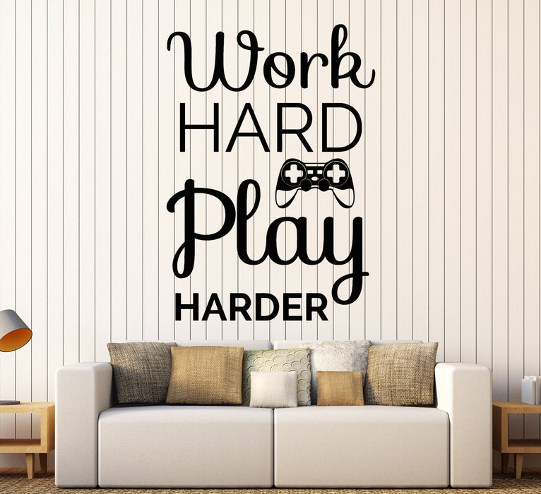 Vinyl Wall Decal Gaming Quote Video Game Play Room Stickers Unique Gift (ig4545)