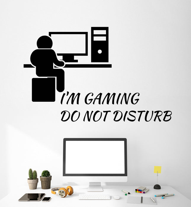 Vinyl Wall Decal Gaming Quote Gamer PC Video Games Stickers Unique Gift (ig4768)