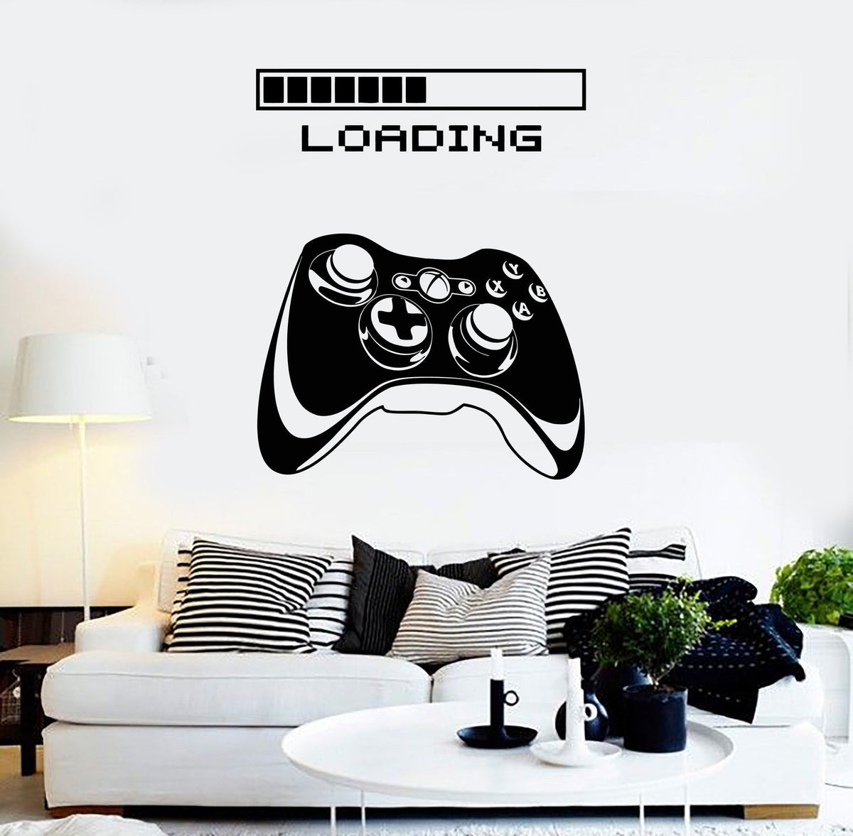 Gaming Vinyl Wall Decal Art Joystick Loading Video Game Stickers Uniqu ...