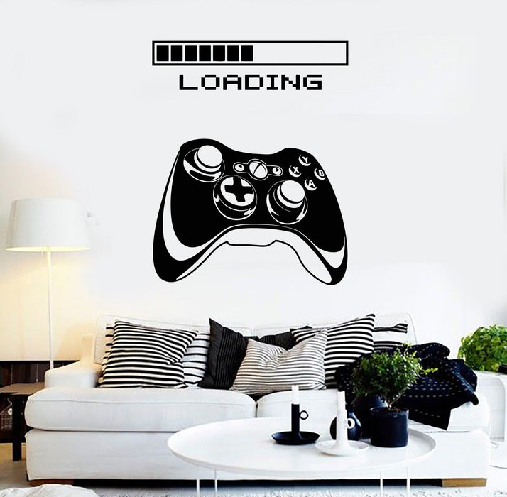 Gaming Vinyl Wall Decal Art Joystick Loading Video Game Stickers Unique Gift (ig4195)