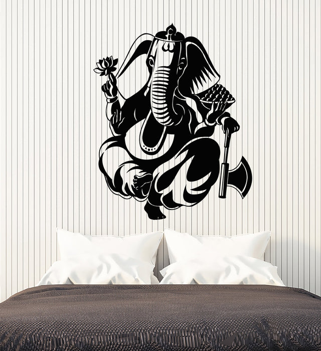 Vinyl Wall Decal Indian God Ganesha Elephant Hinduism Stickers (3096ig)