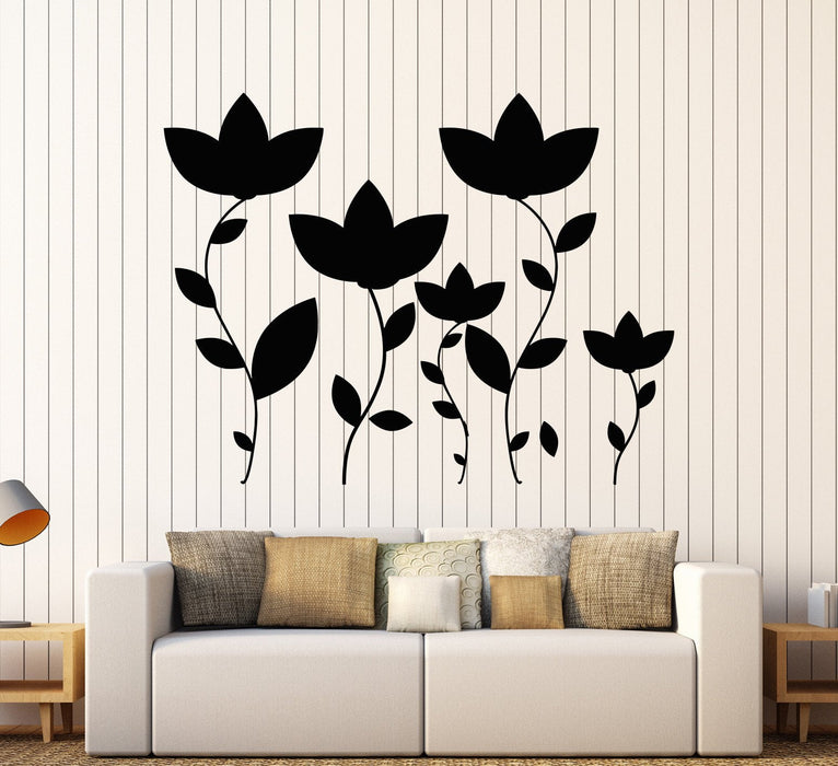 Vinyl Wall Decal Beautiful Art Flower Garden Nature Bedroom Design Stickers Unique Gift (986ig)