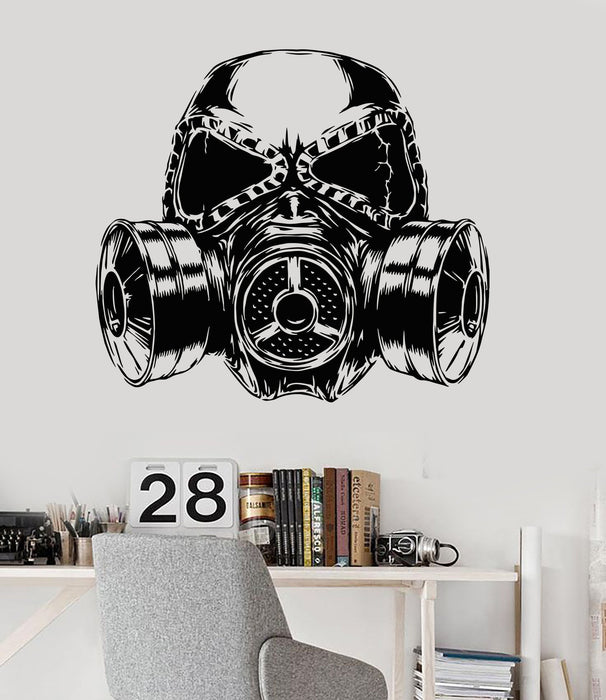 Vinyl Wall Decal Gas Mask Gift For Boy Teen Room Decoration Stickers Unique Gift (ig3588)