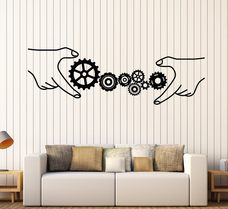Vinyl Wall Decal Gears Office Style Business Teamwork Stickers Unique Gift (1818ig)