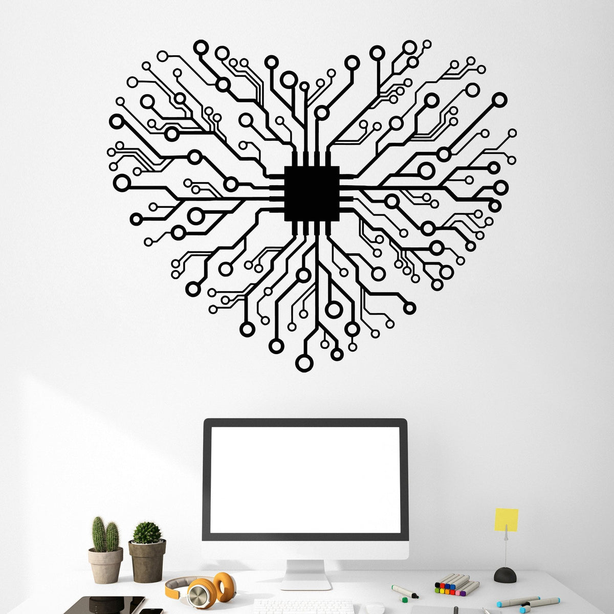 Vinyl Wall Decal Chip Heart Geek Engineer Decor Stickers Murals Unique ...