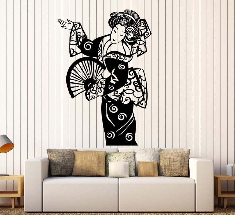 Vinyl Wall Decal Geisha Oriental Beauty Woman Asia Asian Stickers Unique Gift (ig3855)
