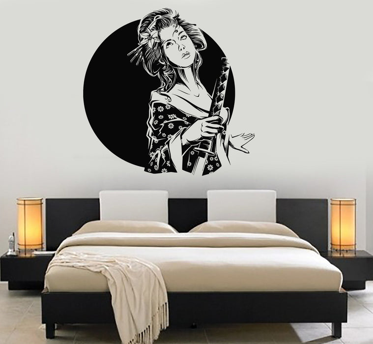 Vinyl Wall Decal Sexy Geisha Warrior Asian Art Oriental Decor Stickers Unique Gift (ig4068)