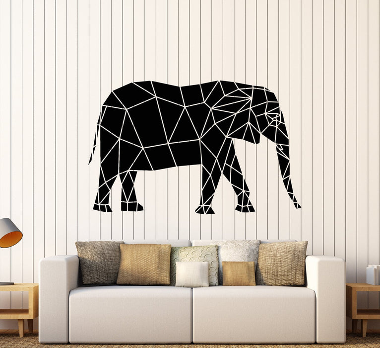 Vinyl Wall Decal Geometric Abstrac African Elephant Animal Stickers (2499ig)