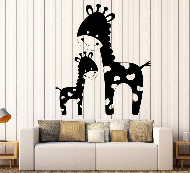 Vinyl Wall Decal Funny Family Giraffes African Animals Children's Room Decor Stickers Unique Gift (1212ig)