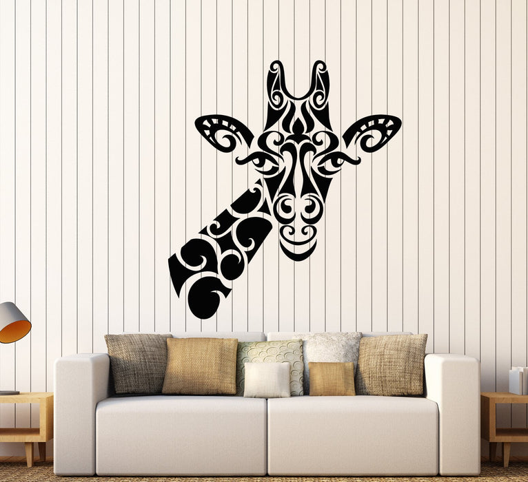 Vinyl Wall Decal Abstract Giraffe African Animal Head Stickers (2411ig)
