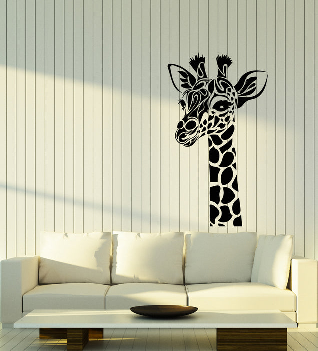 Vinyl Wall Decal African Giraffe Head Animal Funny Stickers (3576ig)