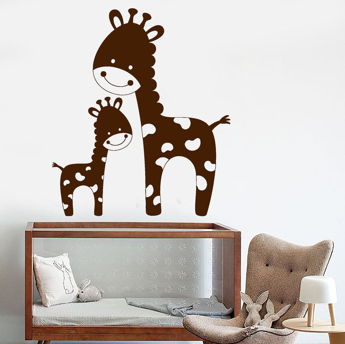 Vinyl Wall Decal Funny Family Giraffes African Animals Children's Room Decor Stickers Unique Gift (1212ig)