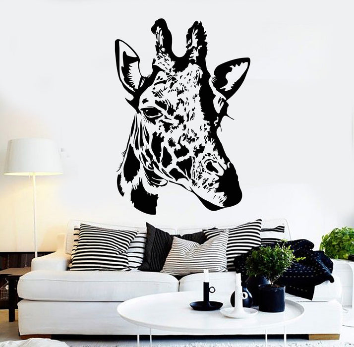 Vinyl Wall Decal Giraffe Head African Animal Art Stickers Mural Unique Gift (ig4613)