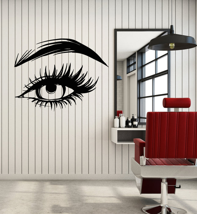 Autocollant mural en vinyle pour femme, yeux, cils, sourcils (3550ig)