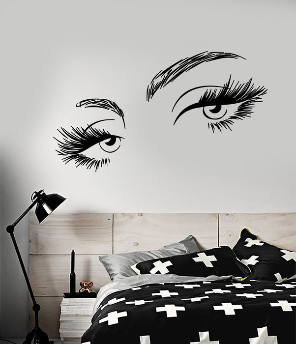 Vinyl Wall Decal Beautiful Sexy Girl Eyelash WomanEyes Stickers Unique Gift (1658ig)