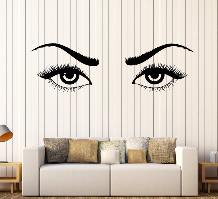Vinyl Wall Decal Girl Beautiful Sexy Eyes Woman Eyelashes Eyebrow Stickers Unique Gift (1825ig)