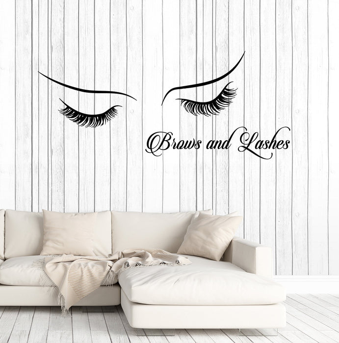 Vinyl Wall Decal Brows And Lashes Beauty Salon Signboard Stickers Unique Gift (2101ig)