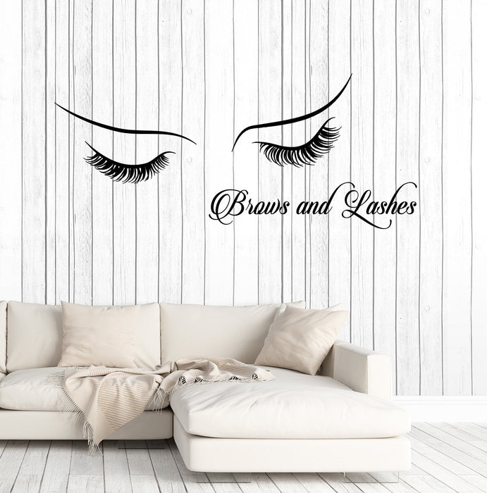 Autocollant mural en vinyle pour salon de beauté, sourcils et cils, cadeau unique (2101ig)