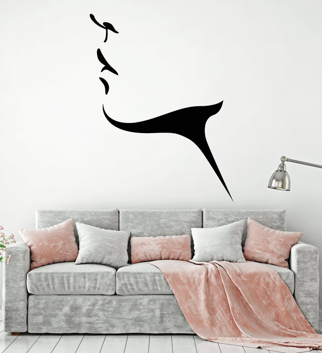 Vinyl Wall Decal Beautiful Woman Girl Face Lips Neck Stickers (2155ig)