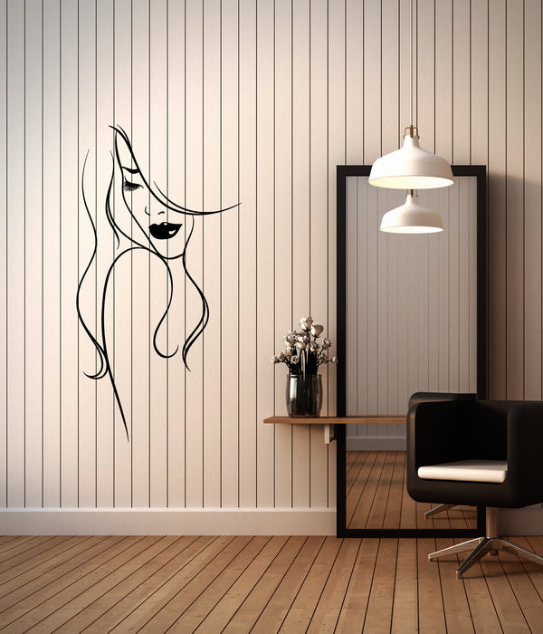 Vinyl Wall Decal Abstract Lady Beautiful Girl Face Makeup Stickers (3716ig)
