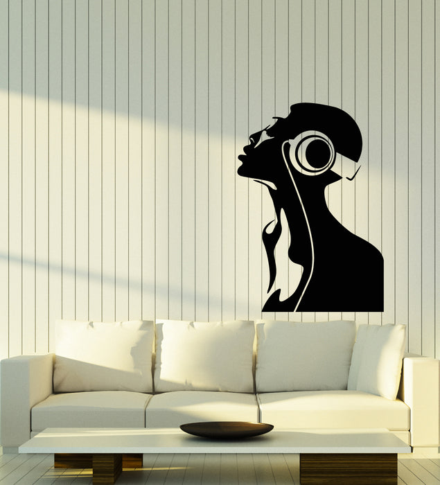 Виниловые наклейки на стену абстрактные африканские женщины музыкальные наушники наклейки (3461ig)