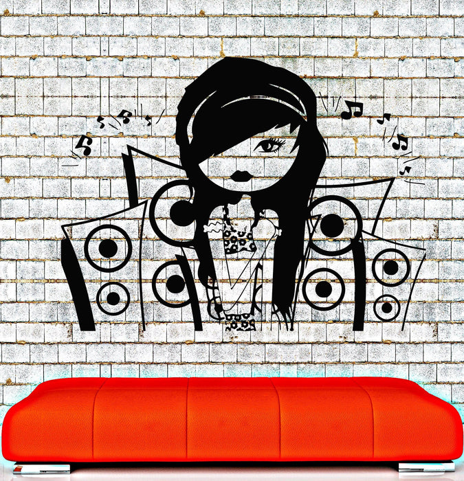 Vinyl Wall Decal Music Teen Girl Room Music Speakers Stickers Mural Unique Gift (028ig)