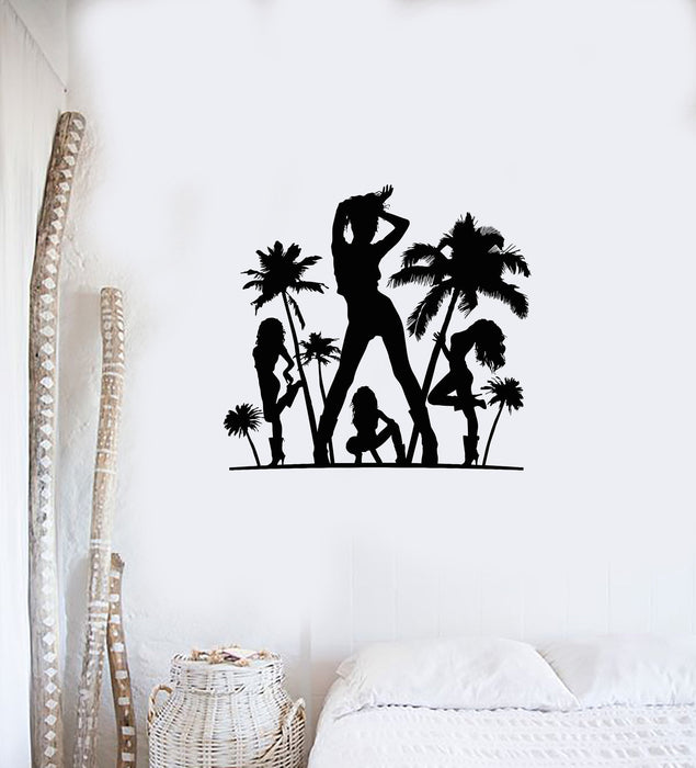 Wall Sticker Vinyl Decal Hot Sexy Girls Palm Beach Party Tropical Relax Unique Gift (ig2261)
