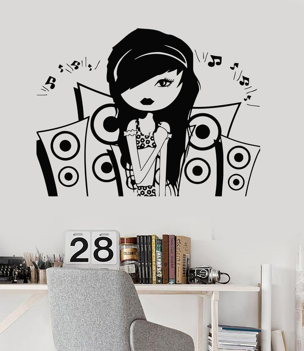Vinyl Wall Decal Music Teen Girl Room Music Speakers Stickers Mural Unique Gift (028ig)