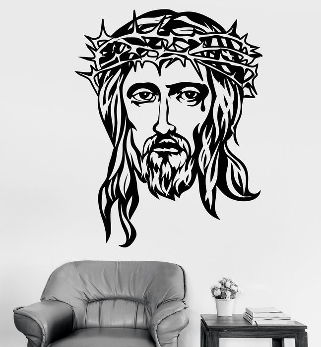 Vinyl Wall Decal God Jesus Head Religion Christianity Christian Stickers Unique Gift (1113ig)