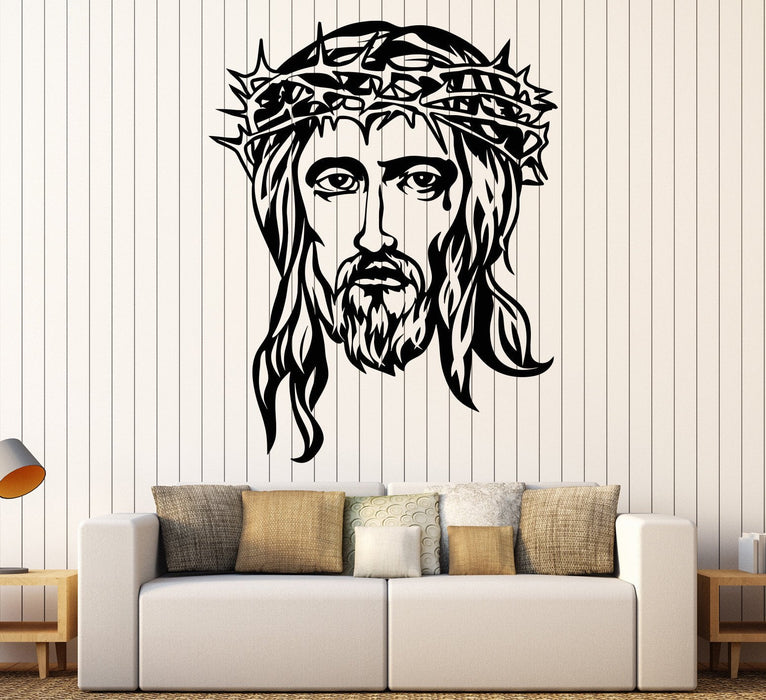 Vinyl Wall Decal God Jesus Head Religion Christianity Christian Stickers Unique Gift (1113ig)