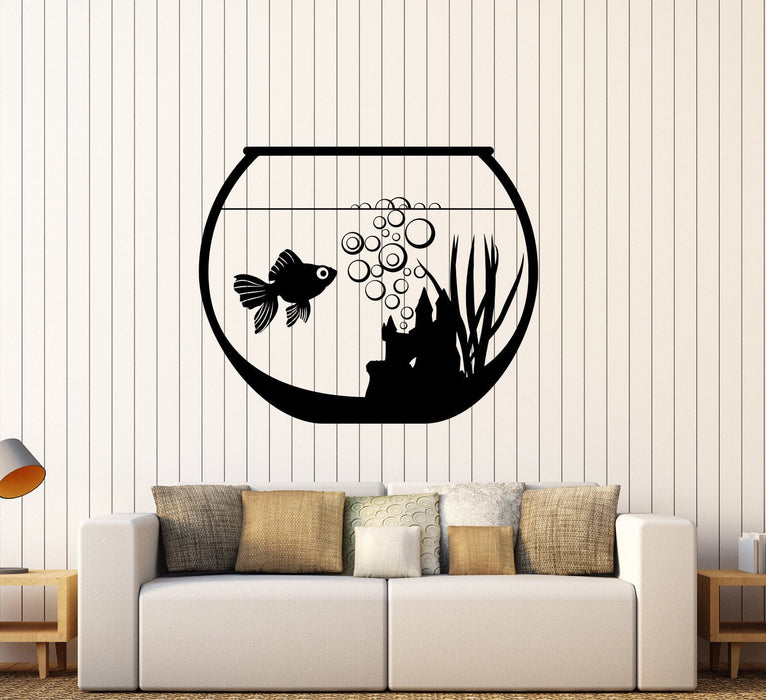 Vinyl Wall Decal Aquarium Goldfish Pet Fish Animal Children's Room Stickers Unique Gift (1479ig)