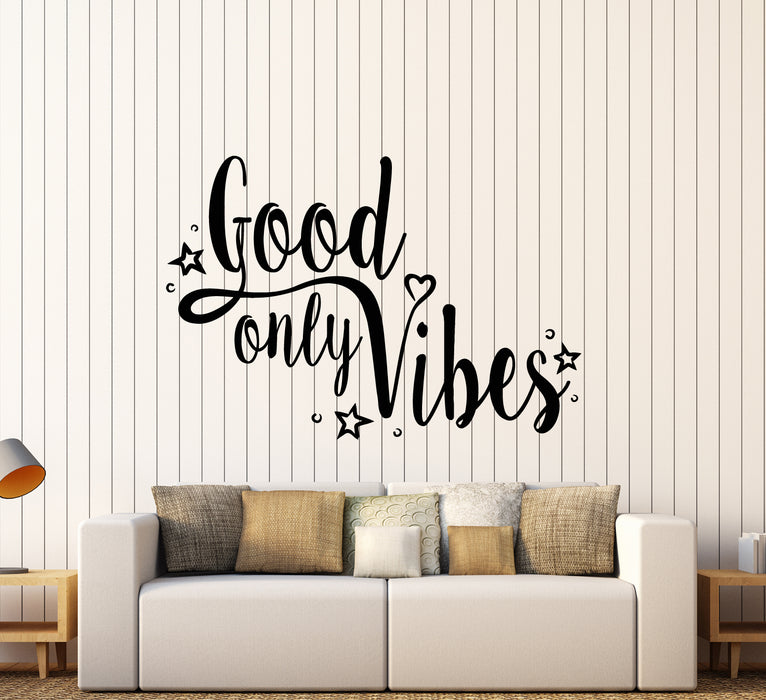 Autocollant mural en vinyle avec citation Good Only Vibes pour salle de méditation (3413ig) 