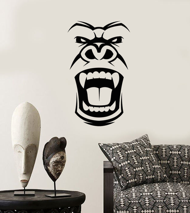 Ferocious Gorilla Head - Vinyl Sticker Graphic - Sticker Decal