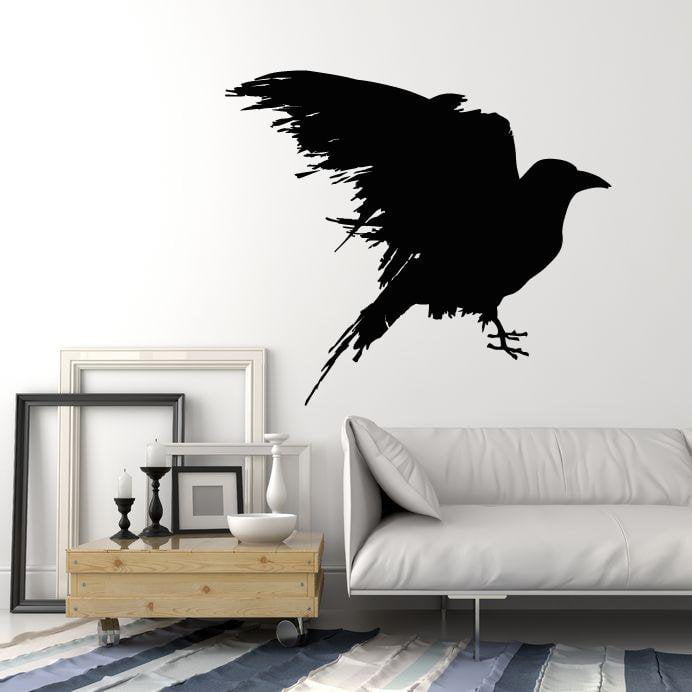 Vinyl Wall Decal Black Raven Blot Bird Gothick Style Stickers Unique Gift (1688ig)