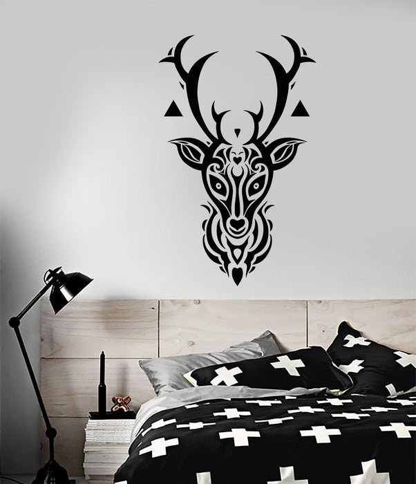 Vinyl Wall Decal Gothic Style Animal Forest Deer Head Stickers (2869ig)