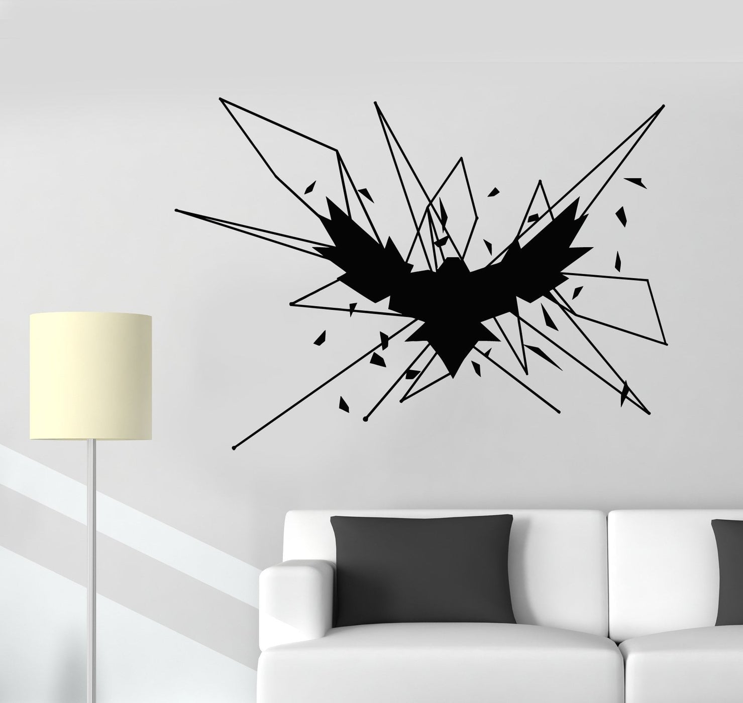 Vinyl Wall Decal Geometric Gothick Style Raven Bird Crow Stickers (270 ...