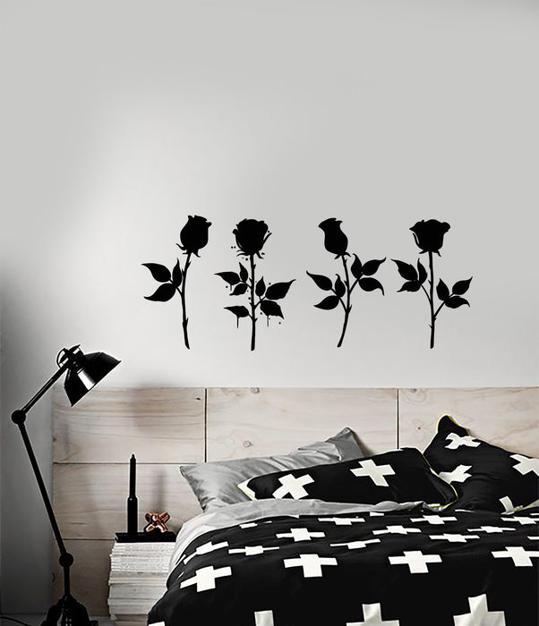 Vinyl Wall Decal Gothic Roses Bouquet Of Flowers Stickers (3988ig)