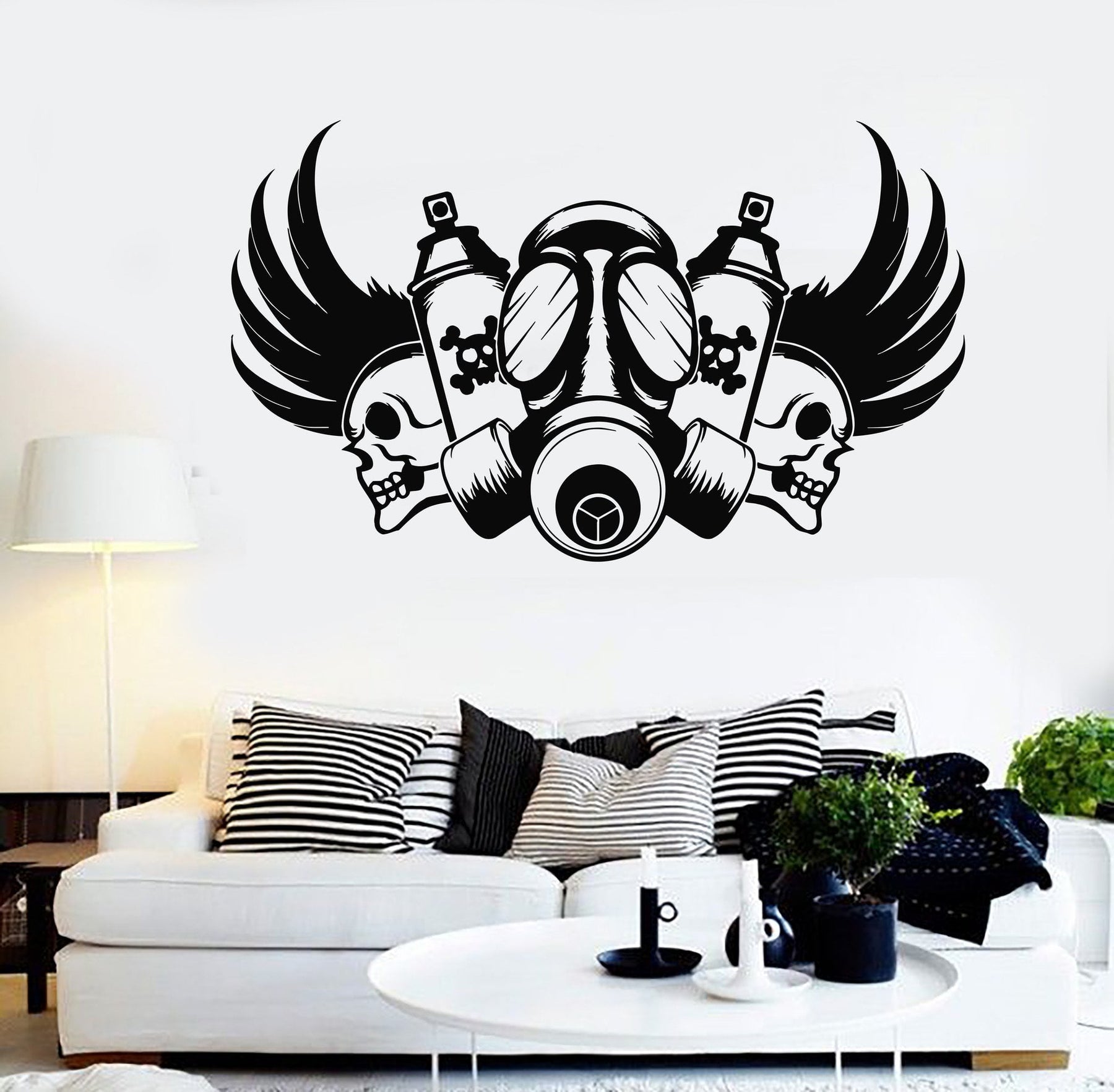 graffiti gas mask skulls
