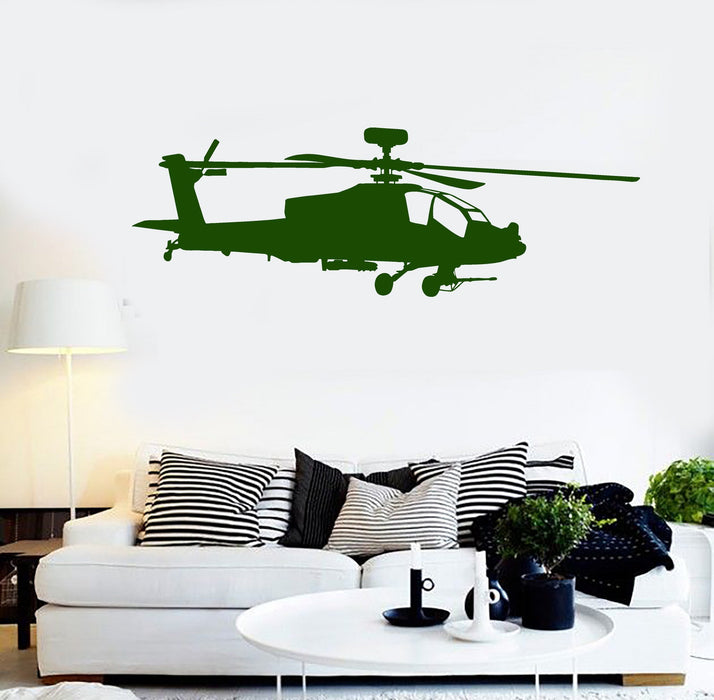 Vinyl Wall Decal Helicopter Air Force Boys Kids Room Stickers Unique Gift (ig4113)