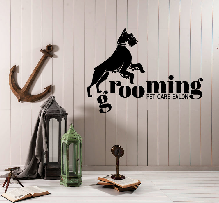 Виниловая наклейка на стену для ухода за домашними животными Салон красоты Логотип для собак Наклейки с животными (4243ig)
