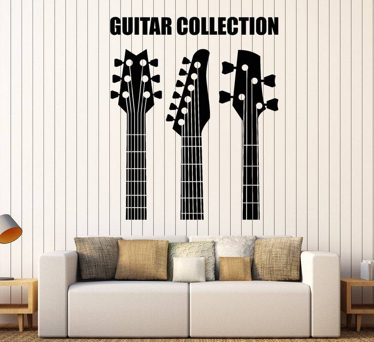 Vinyl Wall Decal Guitar Collection Shop Musical Instruments Stickers U ...