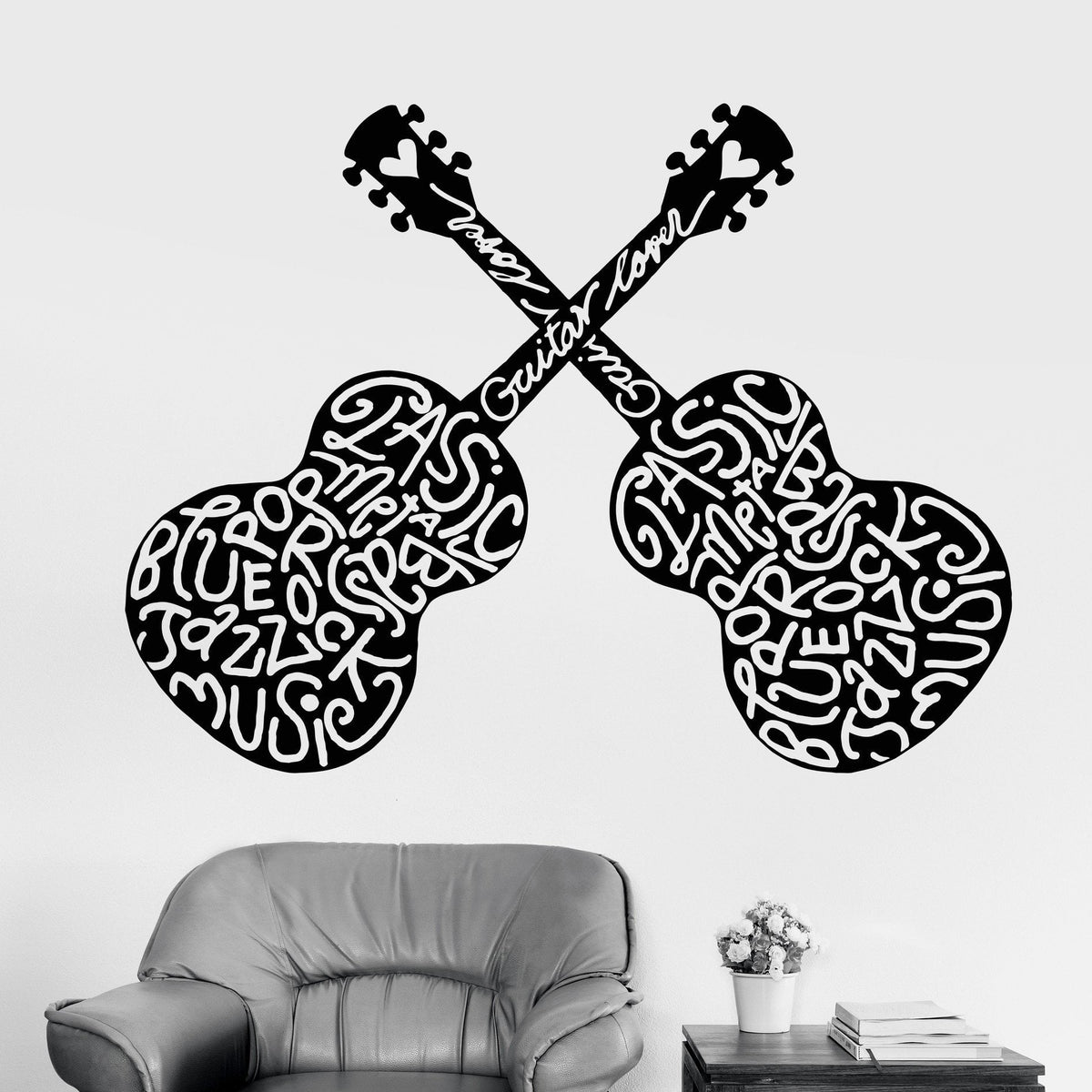 Vinyl Wall Decal Guitar Guitarist Musician Music Lover Stickers Unique