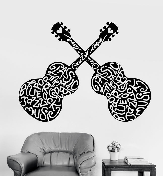 Vinyl Wall Decal Guitar Guitarist Musician Music Lover Stickers Unique Gift (1075ig)